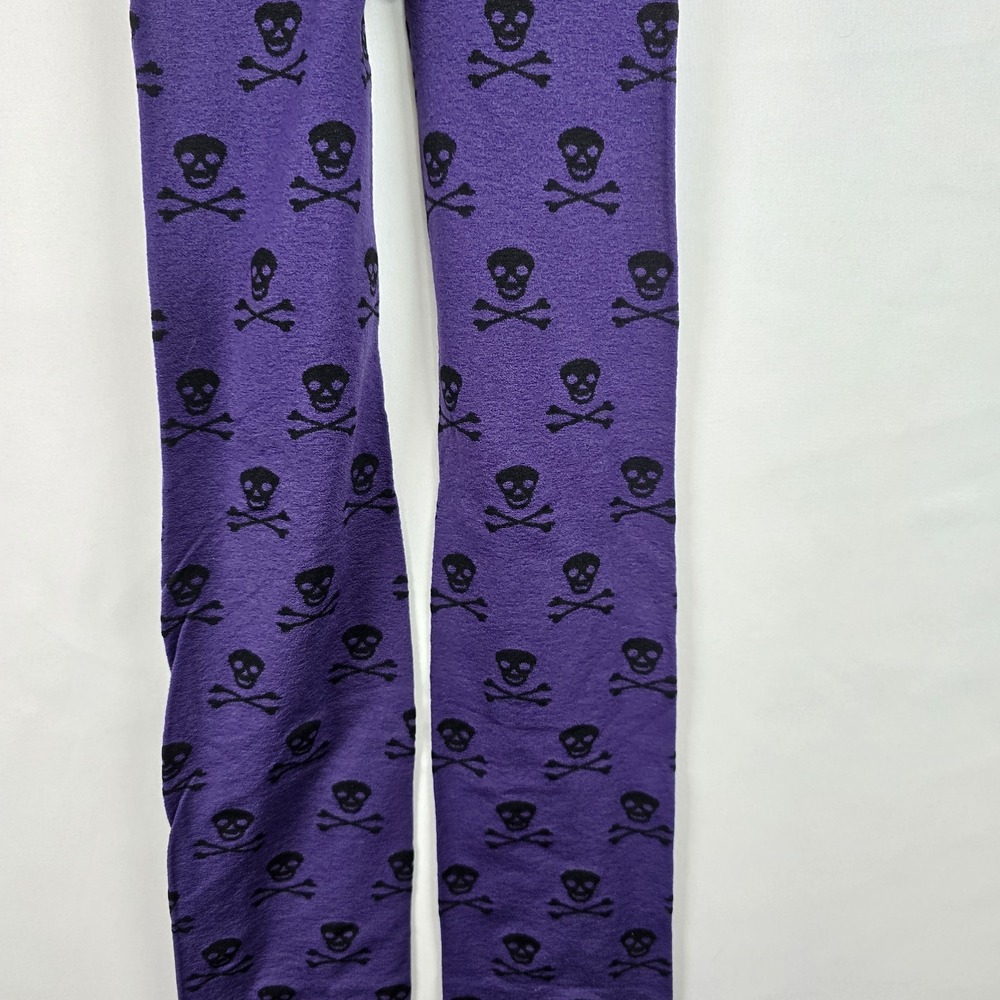Purple Skull Print Women's Hosiery